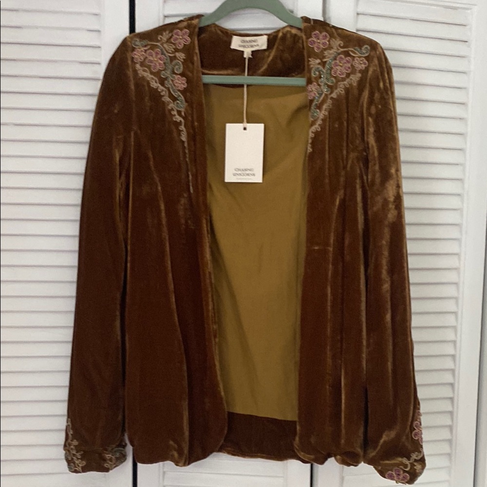 Chasing Unicorns Black Magic Woman Jacket Toffee Small NWT